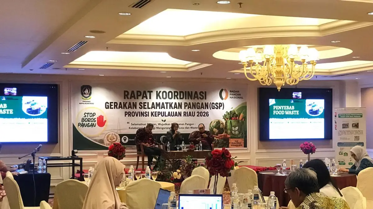 Rapat Koordinasi Gerakan Selamatkan Pangan Tahun 2026 yang digelar Dinas Ketahanan Pangan, Pertanian, dan Kesehatan Hewan Provinsi Kepulauan Riau di Hotel Harmoni One Batam Centre, Kamis (25/6). Foto: M. Sya