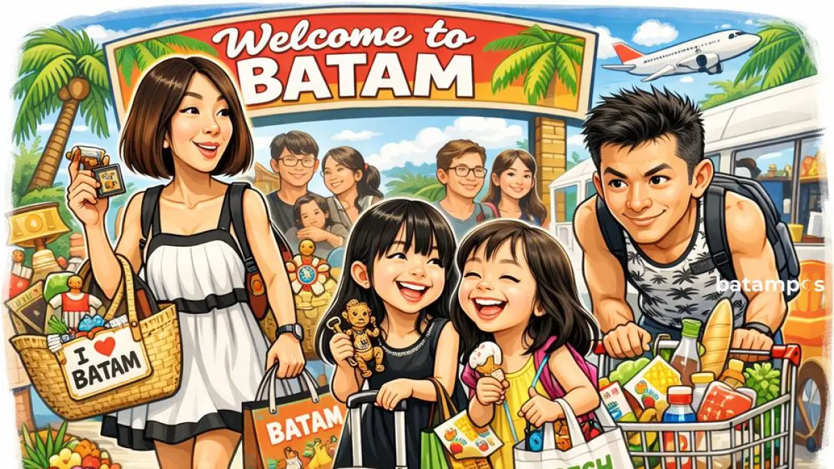 ILUSTRASI turis berbelanja di Batam. PHRI menyebut tingkat hunian hotel masih cukup stabil di awal tahun. Foto: chatgpt