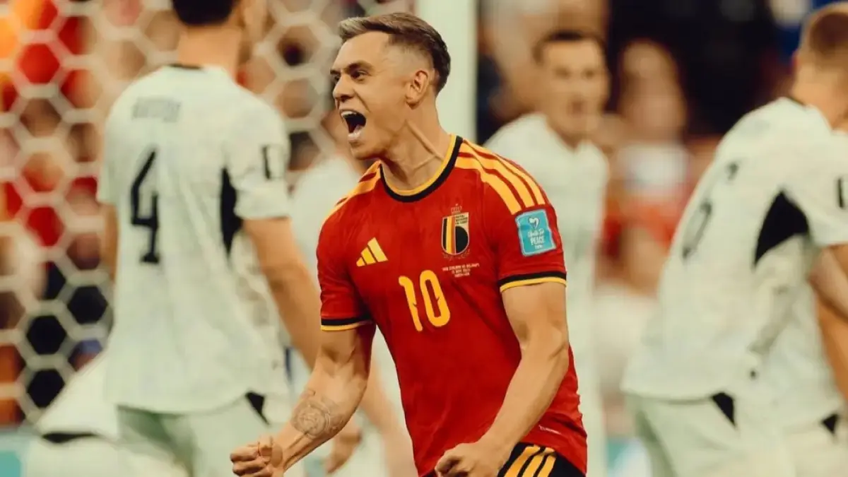 Leandro Trossard setelah bobol gawang Selandia Baru. (Dok. Leandro Trossard)