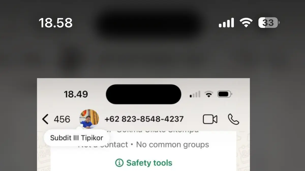 Chat WA penipuan atas nama 