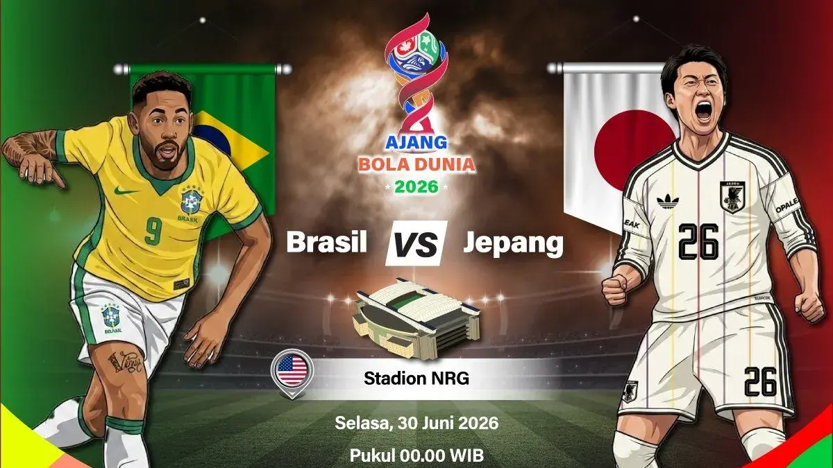 Grafis Brasil vs Jepang.