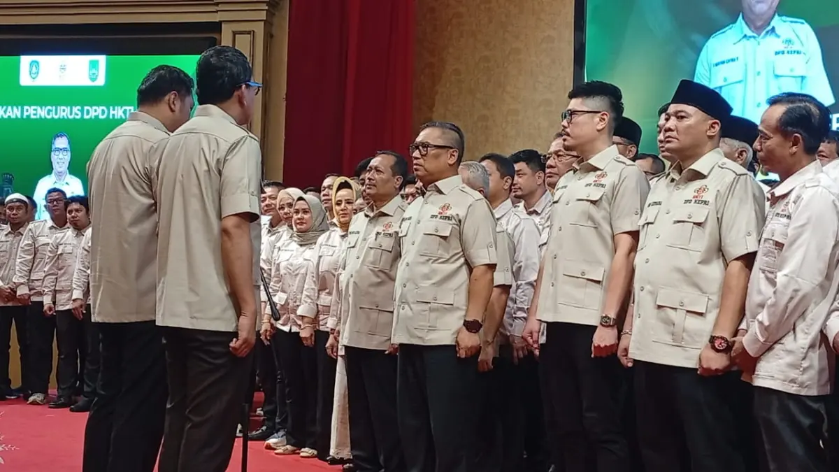 Wakil Menteri Pertanian RI sekaligus Ketua Umum HKTI, Sudaryono, saat menghadiri pelantikan pengurus DPD HKTI Kepulauan Riau di Hotel Harmoni One, Batam, Senin (29/6). Foto: M. Sya