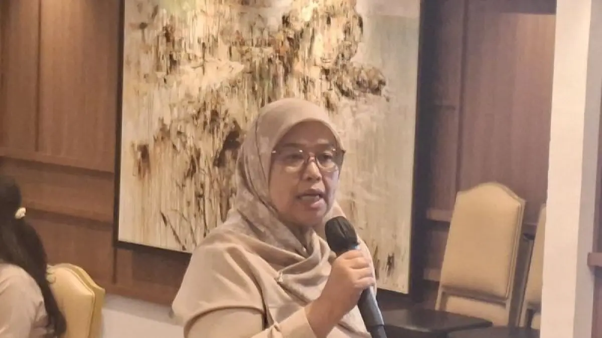 Direktur Jenderal Perumahan Perkotaan Kementerian PKP Sri Haryati menyampaikan keterangan kepada awak media di Jakarta. (ANTARA/Aji Cakti)