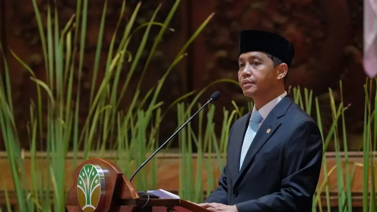 Menteri Kehutanan (Menhut) Raja Juli Antoni dalam pelantikan pejabat manajerial dan nonmanajerial serta mengambil sumpah ASN di lingkungan Kementerian Kehutanan, Rabu (8/7/2026). ANTARA/HO-Kemenhut RI