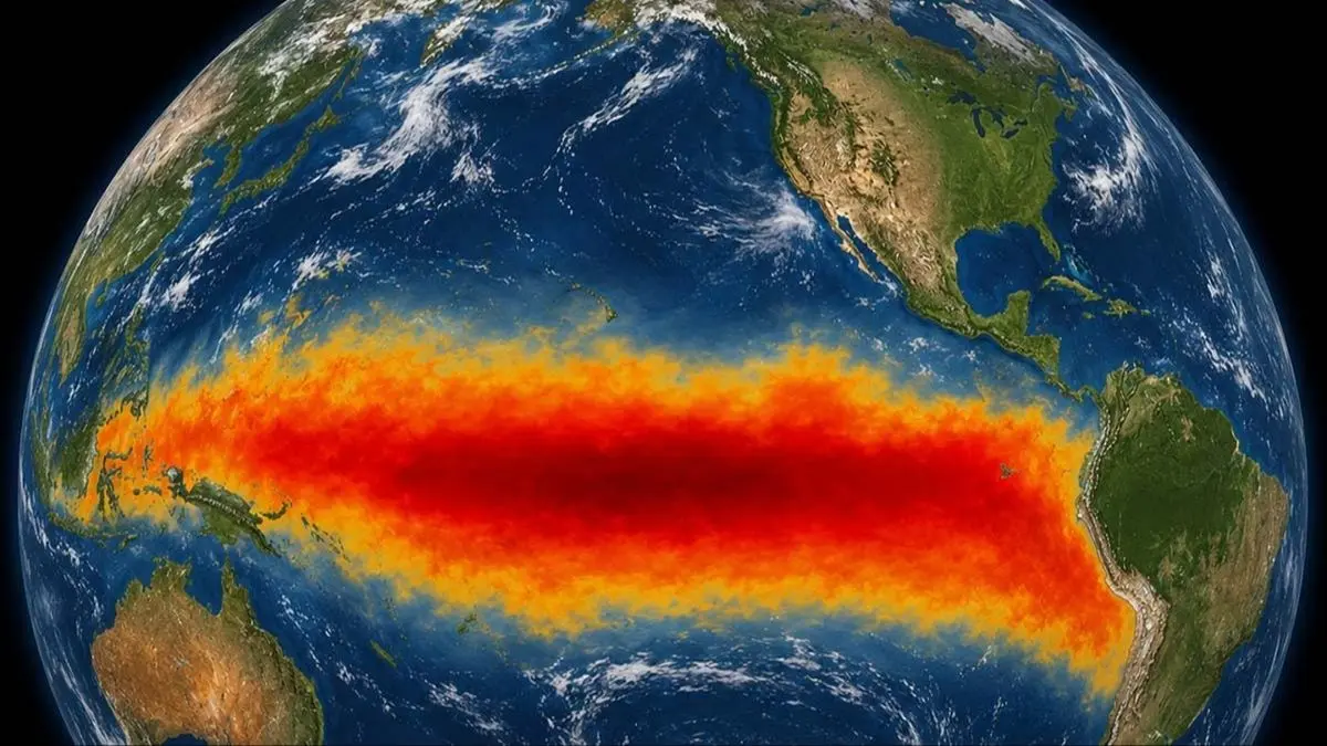 Ilustrasi penampakan bumi yang terkena El Nino. (x.com/forallcurious)