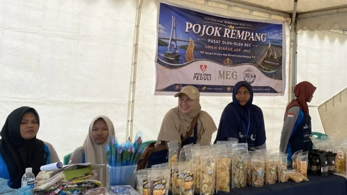 Pojok UMKM Rempang di Tanjung Banun Galang di Batam, Kepri, Selasa (7/7/2026). ANTARA/Amandine Nadja