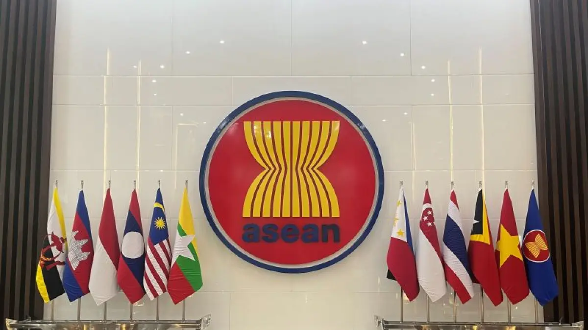 Logo ASEAN di kantor perwakilan Jakarta. F Antara