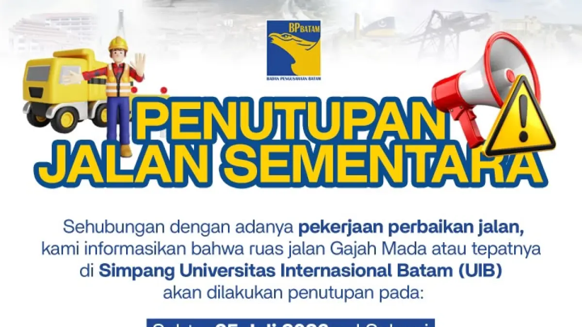 penutupan jalan sementara. dokumen BP Batam