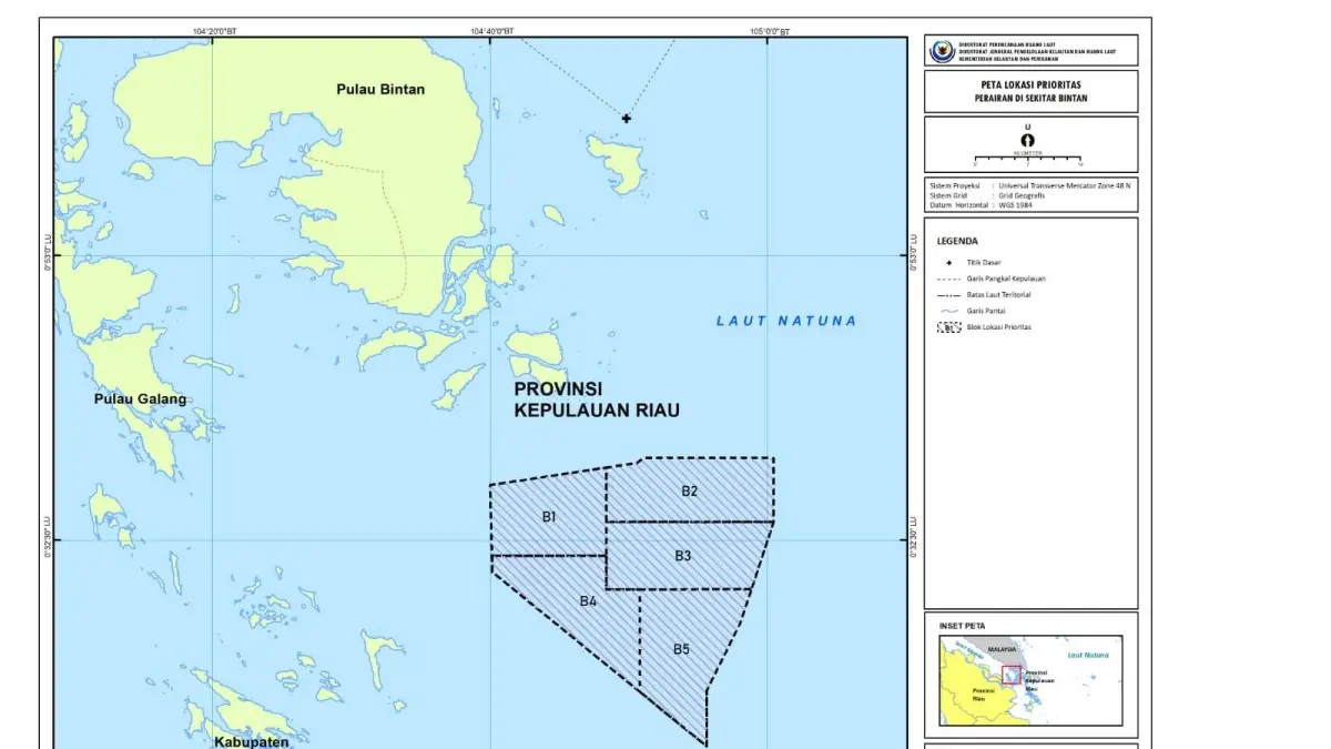 Peta lokasi sedimentasi laut di Pulau Numbing. F Ist untuk Batam Pos