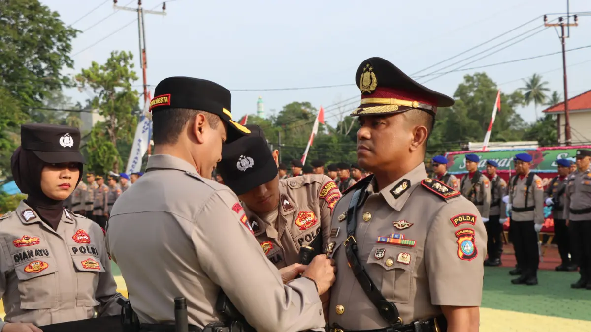 AKBP Farouk Oktora saat diangkat menjadi Wakapolresta Tanjungpinang, Senin (27/7). F. Mohamad Ismail/Batam Pos