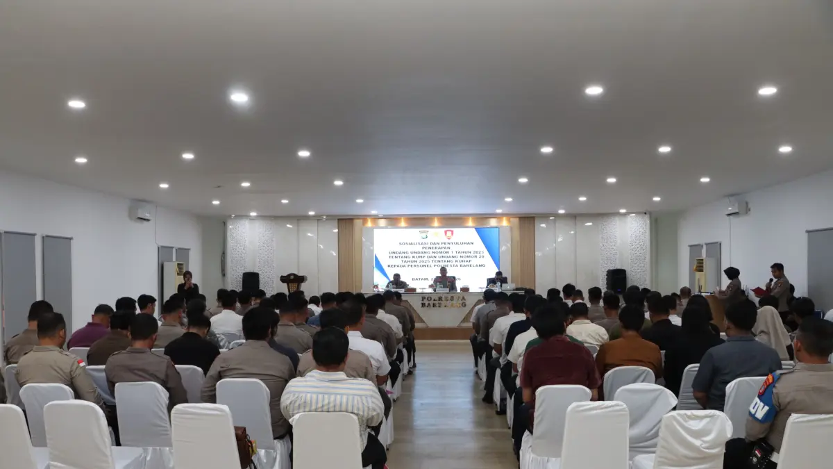 Personil Polresta Barelang ikuti Sosialisasi KUHP dan KUHAP Baru F. Istimewa 