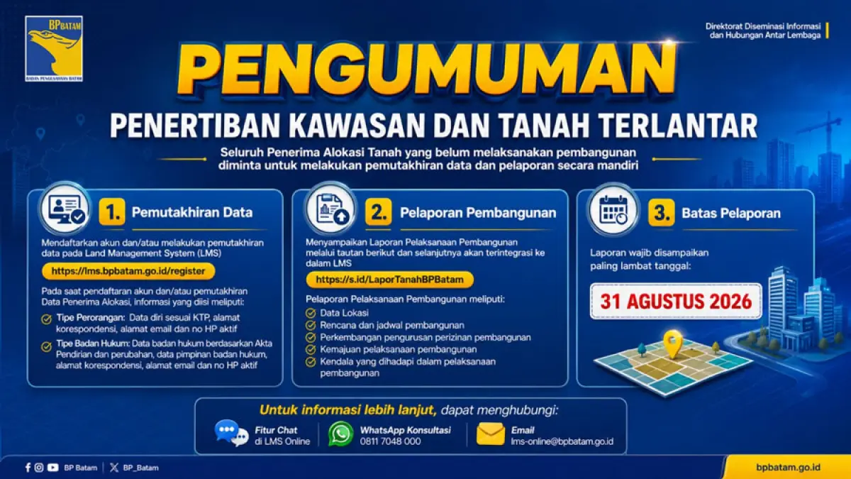info seputar lahan dari BP batam
