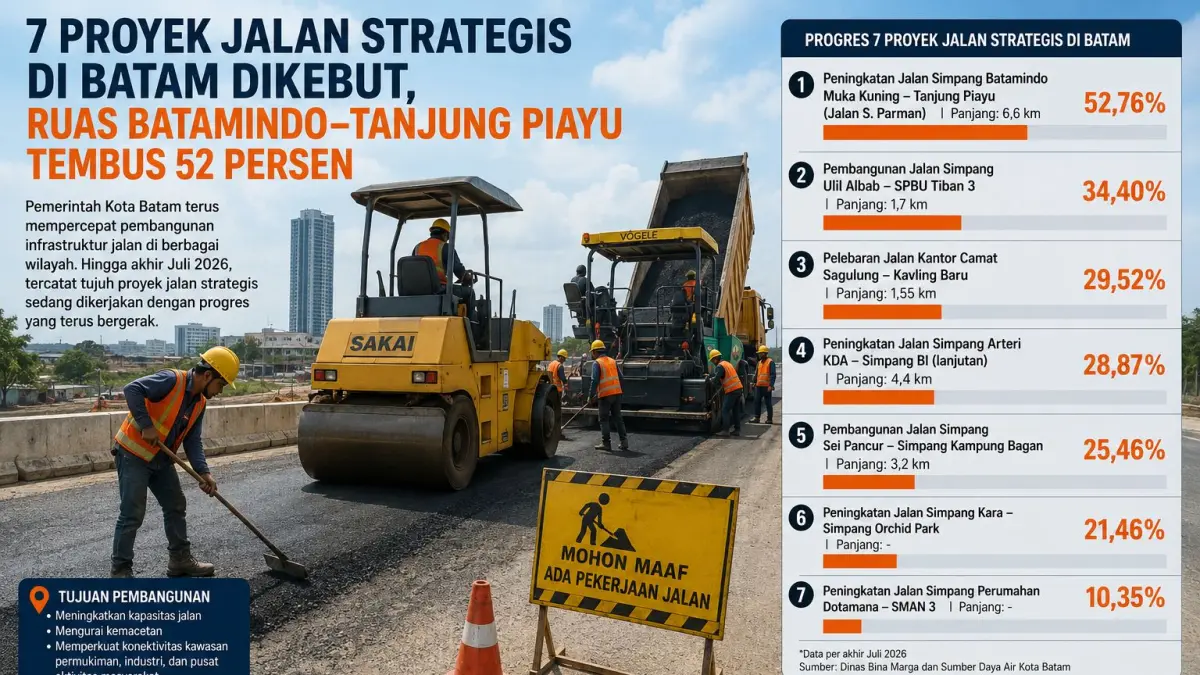 Ilustrasi proyek jalan di Batam. F. chatgpt.com