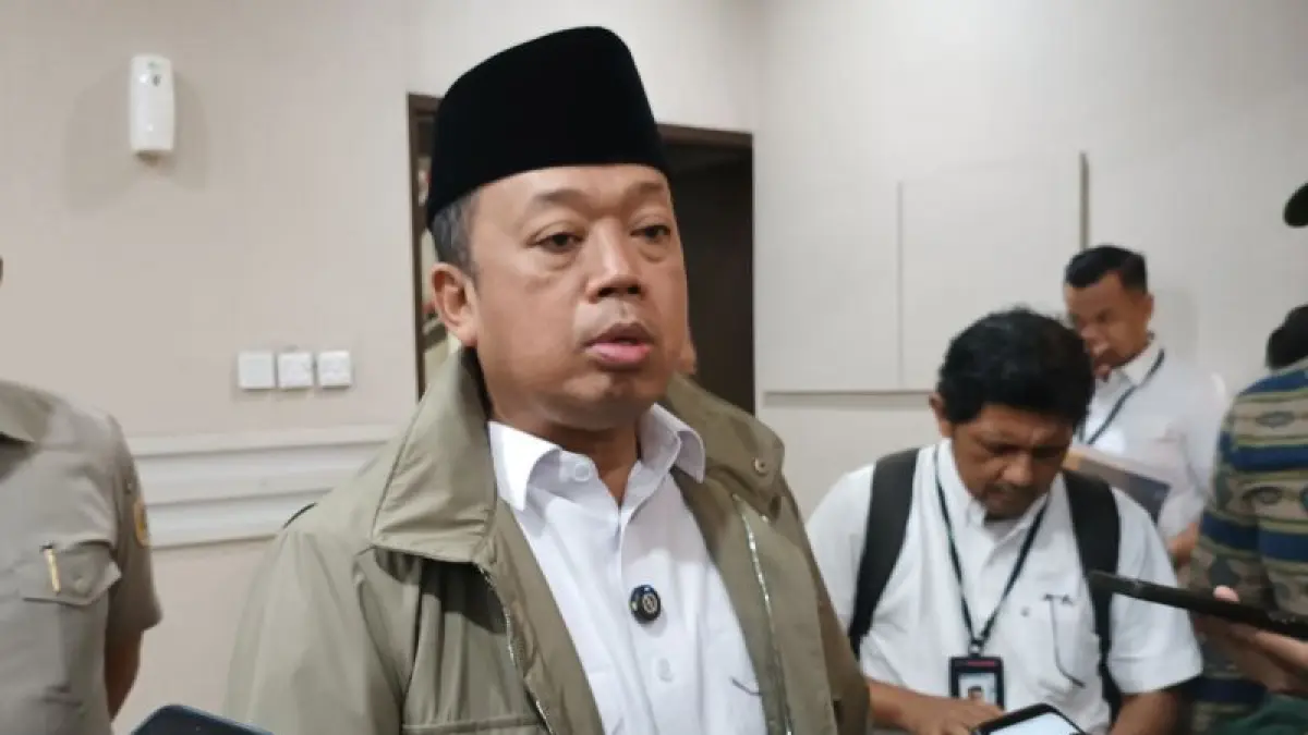 Menteri Agraria dan Tata Ruang (ATR)/Kepala Badan Pertanahan Nasional (BPN) Nusron Wahid memberi keterangan, di Jakarta, Senin (3/8/2026). ANTARA/Khaerul Izan