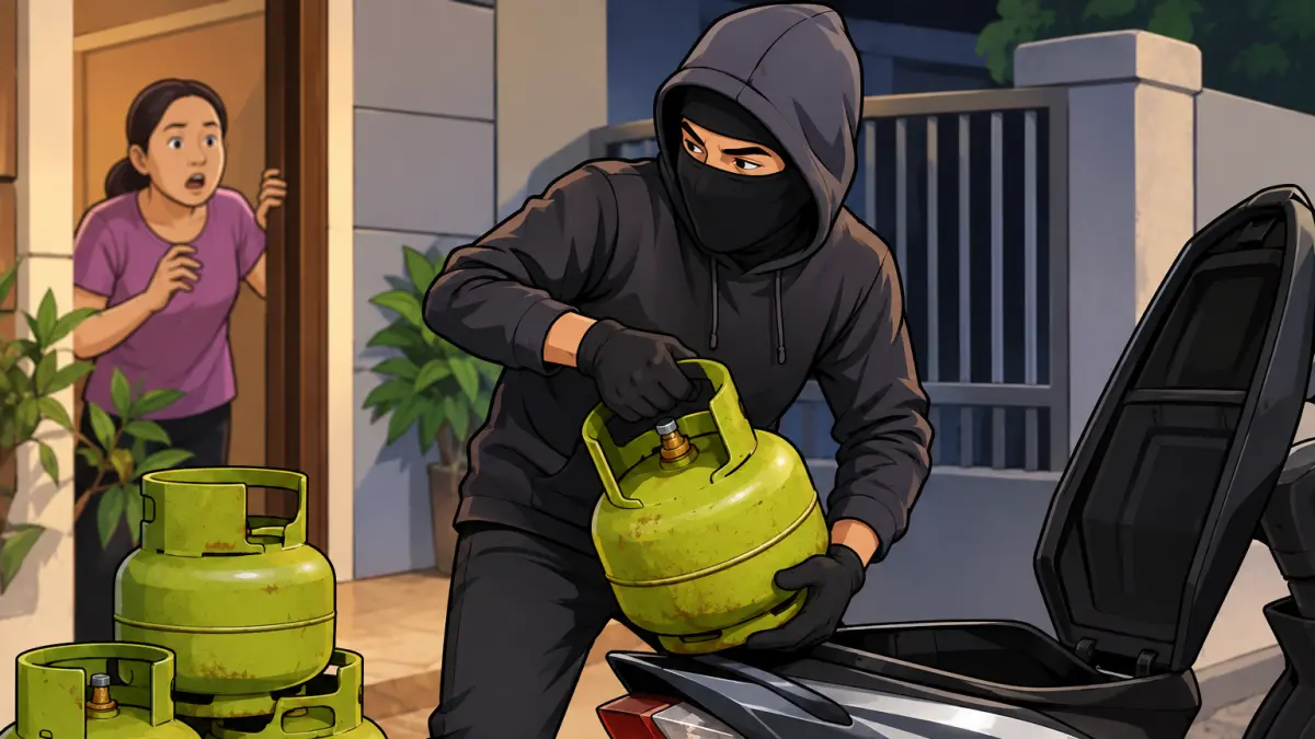 Ilustrasi pencurian tabung gas 3kg