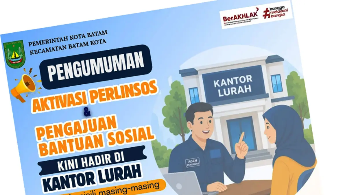 Selebaran info Perlinsos dari Kecamatan Batam Kota, Batam. 