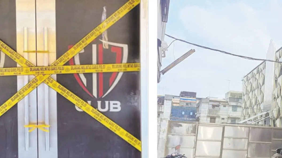 HH Club terlihat tutup dan pintunya diberi garis polisi pada Senin (10/8). Foto: istimewa