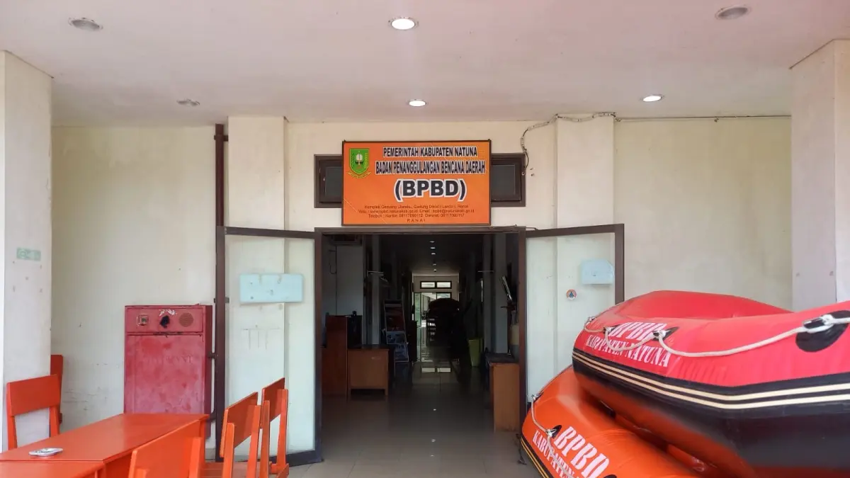 Kantor BPBD (Badan Penanggulangan Bencana Daerah) Kabupaten Natuna di Komplek Gerbang Utaraku, Masjid Agung, Ranai, Kecamatan Bunguran Timur, Kepulauan Riau. F. Faidillah/ Batam Pos