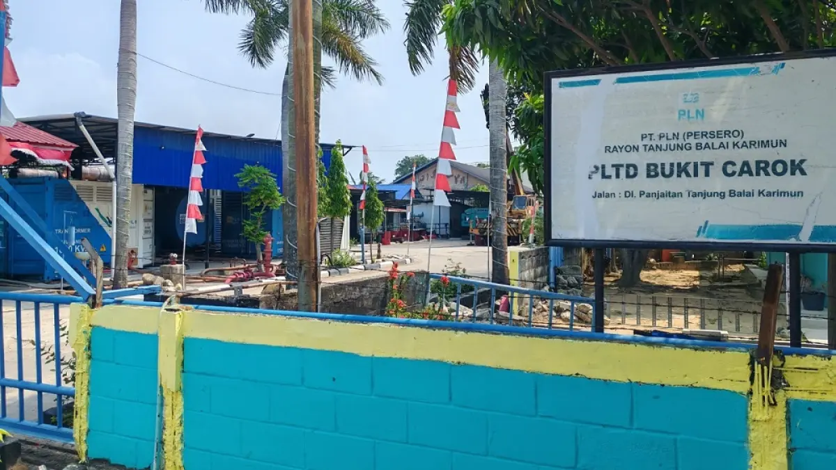 Lokasi PLTD Bukit Carok Kecamatan Tebing yang menjadi lokasi utama tempat mesin diesel. Foto: Sandi Pramosinto/Batam Pos 