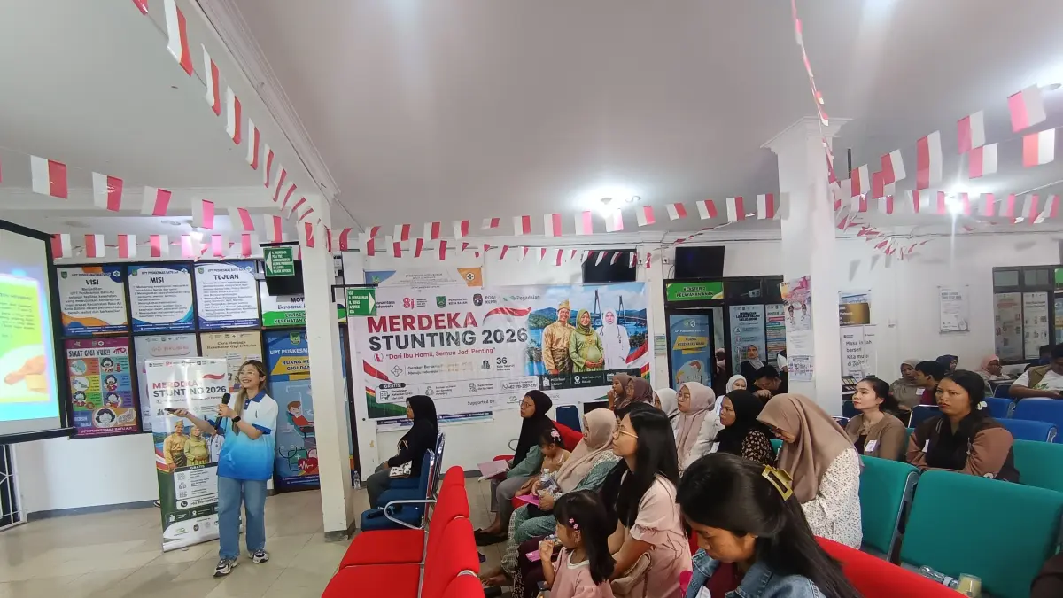 Kegiatan Merdeka Stunting 2026 yang digelar POGI dan Pegadaian dengan menyasar ibu hamil di Batu Aji, Minggu (30/8). F.Jamaluddin/Batam Pos