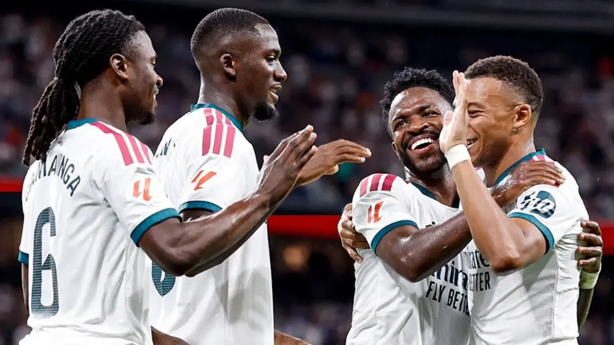 Kylian Mbappe menjadi tumpuan lini depan Real Madrid saat menghadapi Malaga pada pekan ketiga La Liga 2026/2027. (Real Madrid)