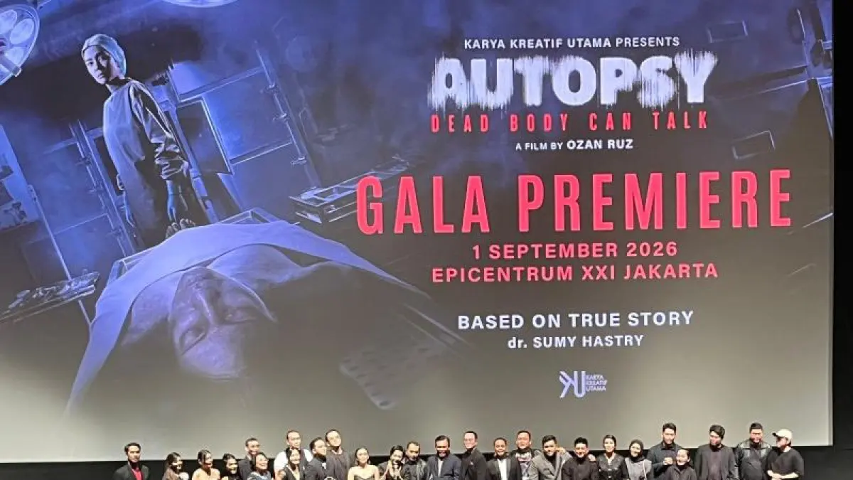 Pemain dan tim film “Autopsy: Dead Body Can Talk” saat gala premier di Jakarta, pada Selasa (2/9/2026) malam. ANTARA/Sri Dewi Larasati