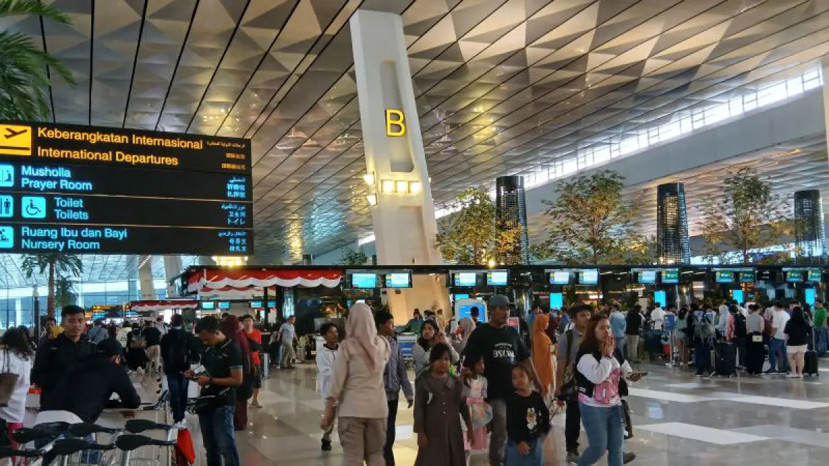 Ilustrasi suasana bandara Soekarno - Hatta di Cengkareng, Tangerang