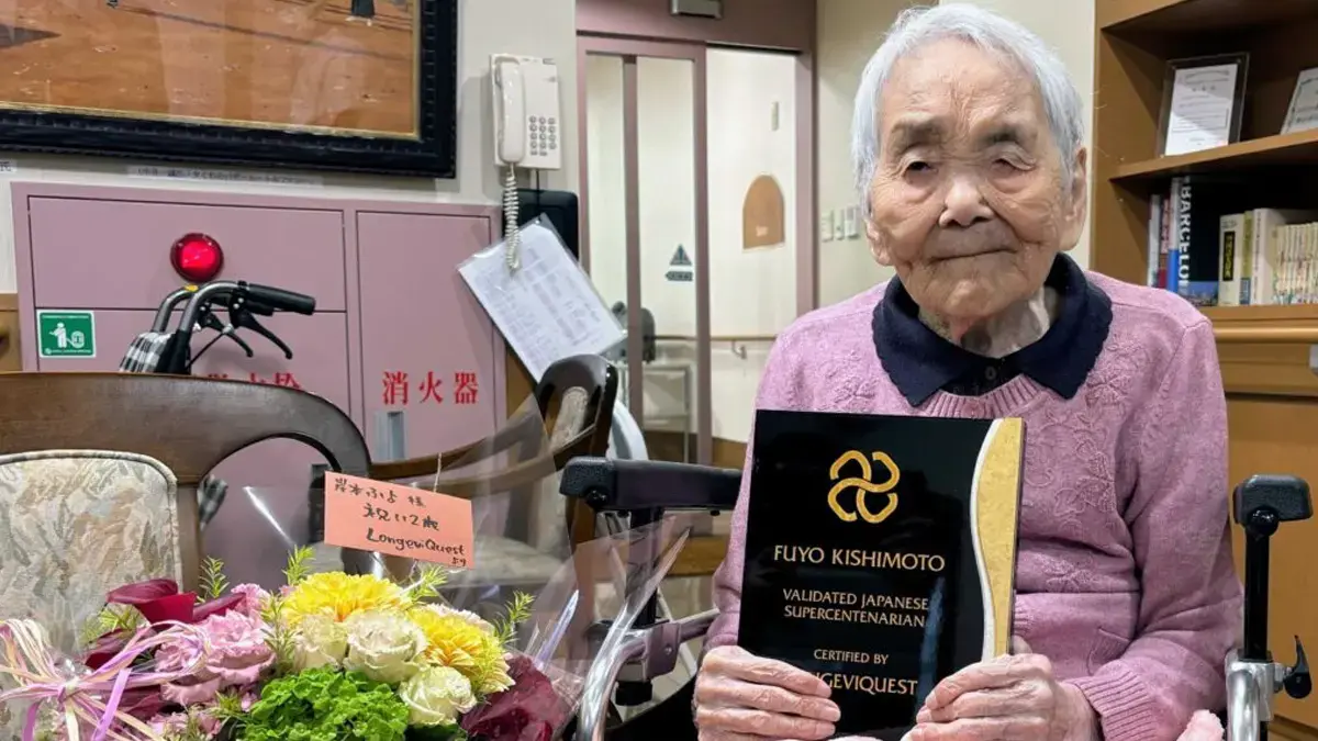 Fuyo Kishimoto, warga Kyoto berusia 114 tahun yang lahir pada 20 Desember 1911, tercatat sebagai perempuan tertua di Jepang. (LongeviQuest)