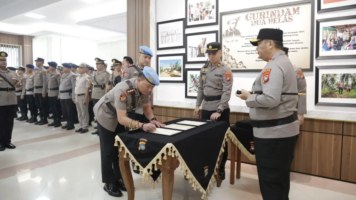 Kapolda Kepri, Irjen Pol Asep Safrudin memimpin Serah terima jabatan di Markas Polda Kepri, Batam, Selasa (15/9). F.Istimewa