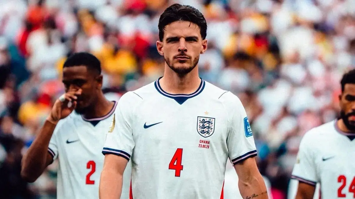 Timnas Inggris kehilangan lima pemain jelang UEFA Nations League 2026/27 setelah salah satunya Declan Rice mundur karena cedera minor. (Instagram @declanrice)