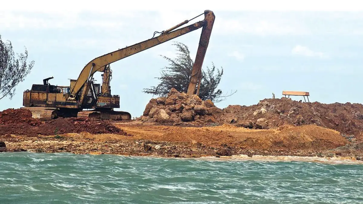 Ilustrasi pemanfaatan ruang laut dengan cara reklamasi. Foto: Akar Bumi Indonesia untuk Batam Pos.