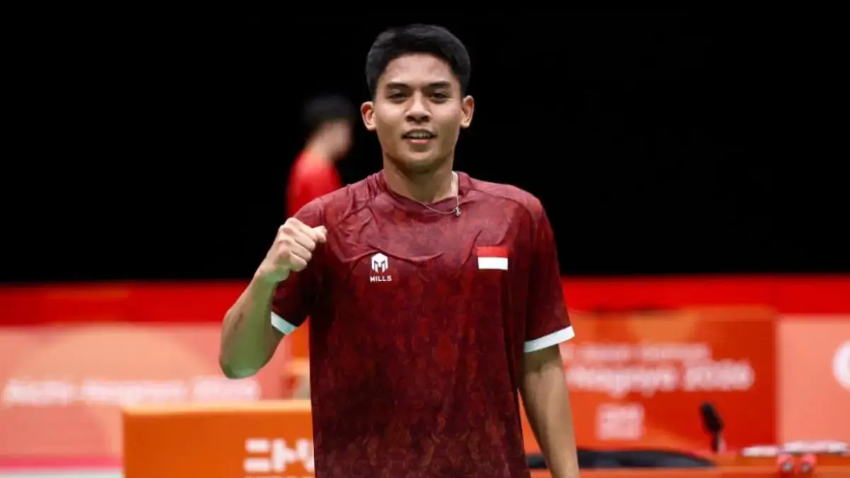 Moh Zaki Ubaidillah jadi penentu emas Indonesia di Asian Games 2026. Ubed mengaku bangga setelah membawa Merah Putih menang atas Tiongkok. (PBSI)