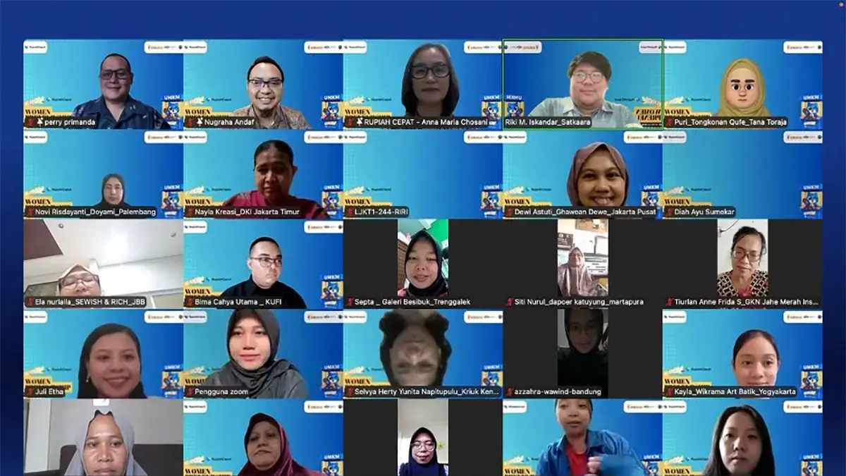 Sebanyak 30 Womenpreneurs dari 26 kota/kabupaten di 14 provinsi di Indonesia mengikutiempat sesi pelatihan secara daring, yang terdiri dari dua sesi Business Training dan dua sesi Digital Marketing Training. (Ist).
