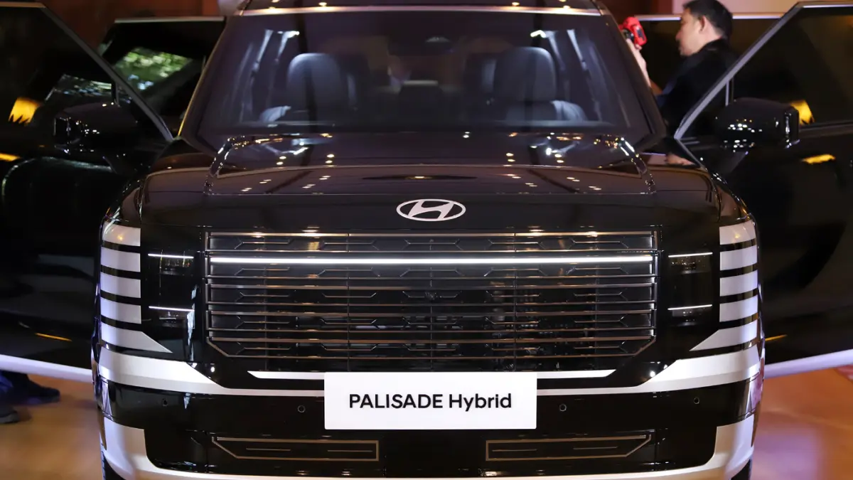Salah satu bagian exterior dari Hyundai Palisade Hybrid. (Dery Ridwansah/ JawaPos.com)
