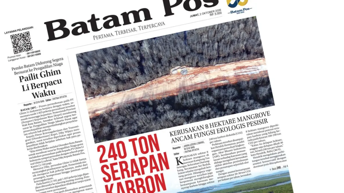 Koran Batam Pos edisi 1 Okrtober 2026