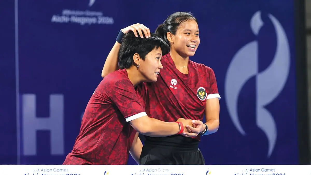 ATLET padel ganda putri Fadona/Fitriani saat melaju ke Final Asian Games 2026. FOTO: NOC INDONESIA