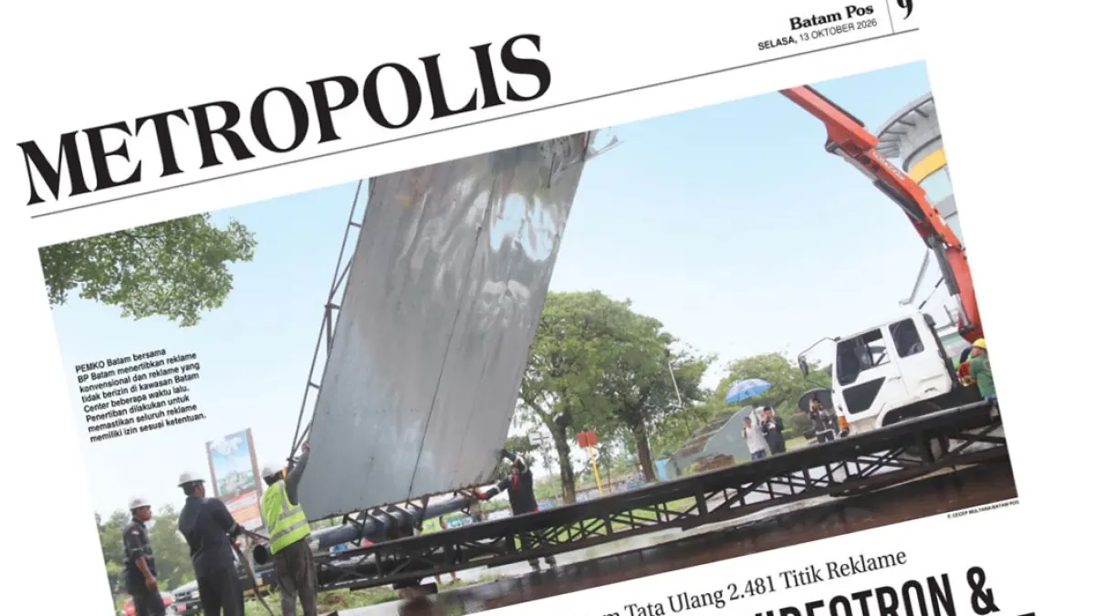 Halaman koran Batam Pos edisi 13 Oktober 2026.