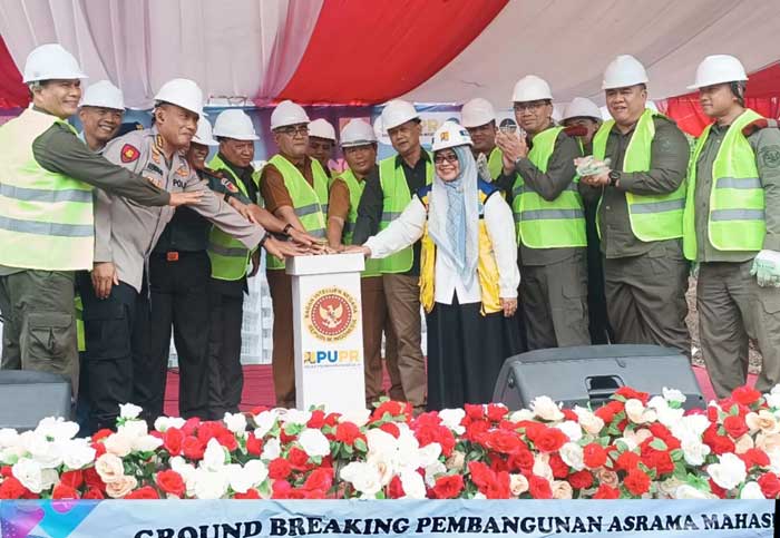 MULAI DIBANGUN: Groundbreaking dan penekanan sirene tanda pembangunan AMN Manado dimulai, Selasa (16/01/2024).