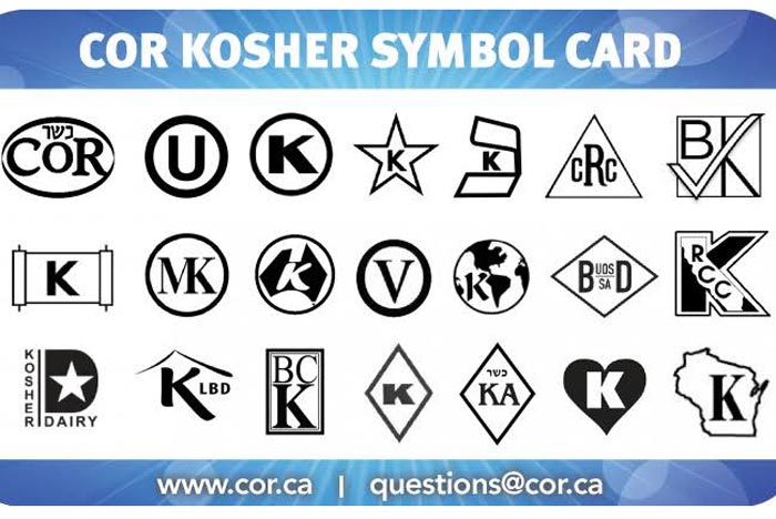 KOSHER: Beberapa lambang sertifikat Kosher di produk makanan.