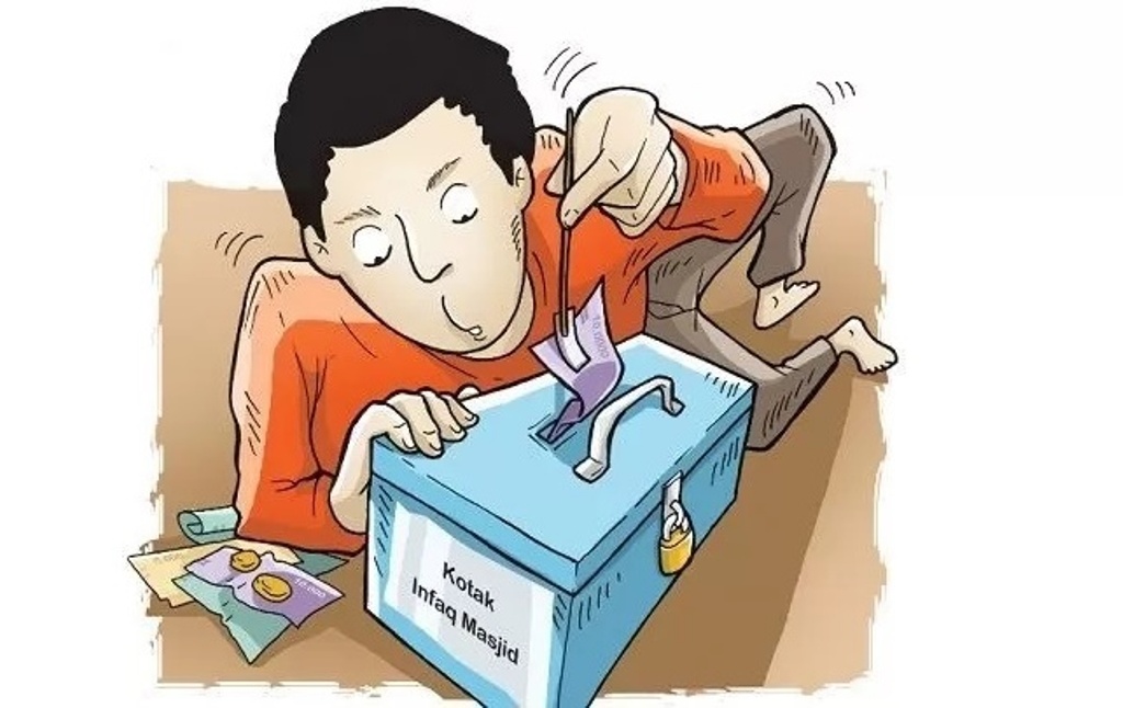 ilustrasi pencuri kotak amal masjid/Jawa Pos