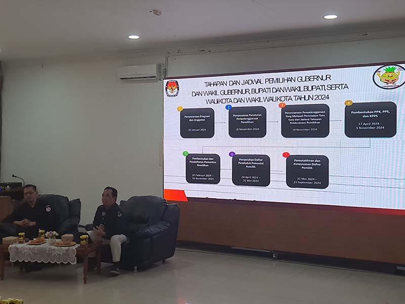 SOSIALISASI: Bawaslu Kotim memberikan sosialisasi kepada mahasiswa untuk meningkatkan partisipasi masyarakat sebagai pemilih dalam Pilkada 2024, Selasa (3/9).