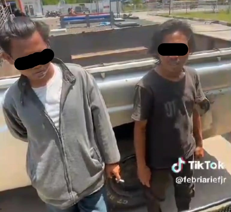 DUGAAN PUNGLI: tangkapan layar video yang viral ditiktok terkait dugaan pungli sopir truk yang akan membeli solar di SBPU kota Sampit, Kalteng. (Ist)