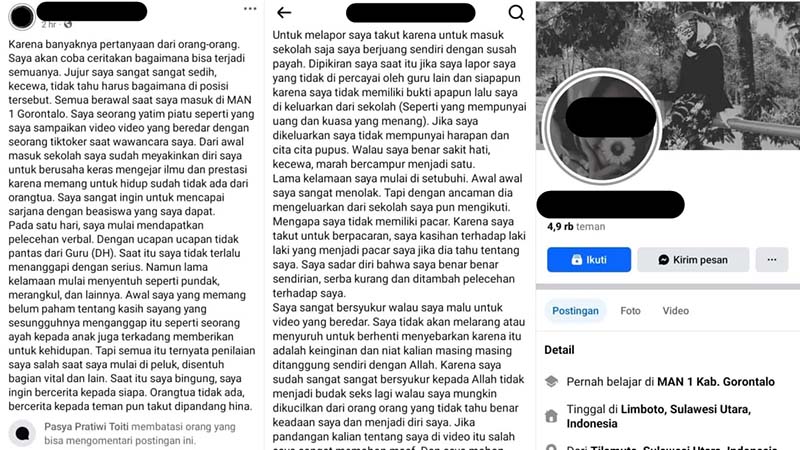 Akun Facebook yang mengaku sabagai PPT (Istimewa)