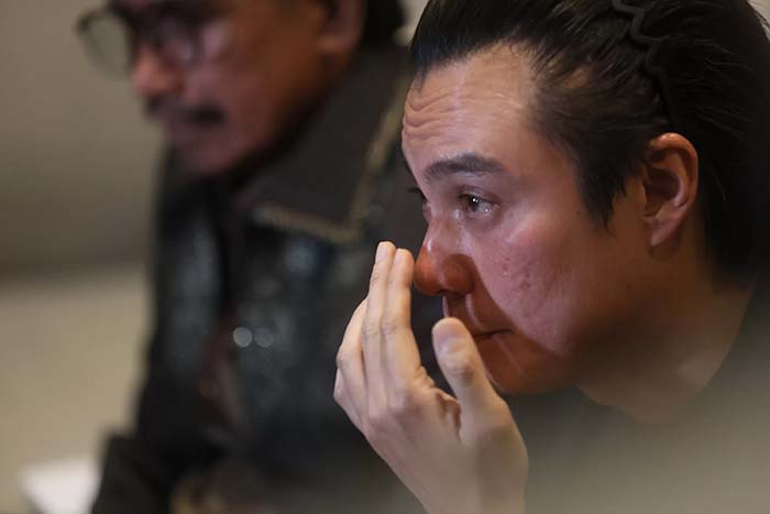 Baim Wong saat jumpa pers di Kantor Tiger Wong Entertaiment, Jakarta, Selasa (08/10/2024). (Imam Husein/Jawa Pos)