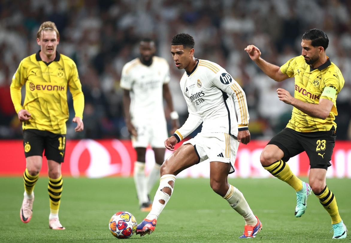 RIVAL: Pemain Real Madrid akan kembali menjamu Borussia Dortmund di lanjutan UEFA Champions League 2024/2025, pekan ini di stadion Santiago Barnabeu.