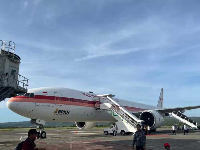 Maskapai Garuda Indonesia terbangkan 12 kloter atau lebih dari 4.700 jamaah haji embarkasi Aceh pada 2024. (Nurul Fitriana/JawaPos.com)