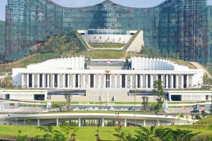 Istana Negara dan Istana Garuda di Ibu Kota Nusantara (IKN), Kalimantan Timur. (ANTARA/HO - Kementerian PUPR)
