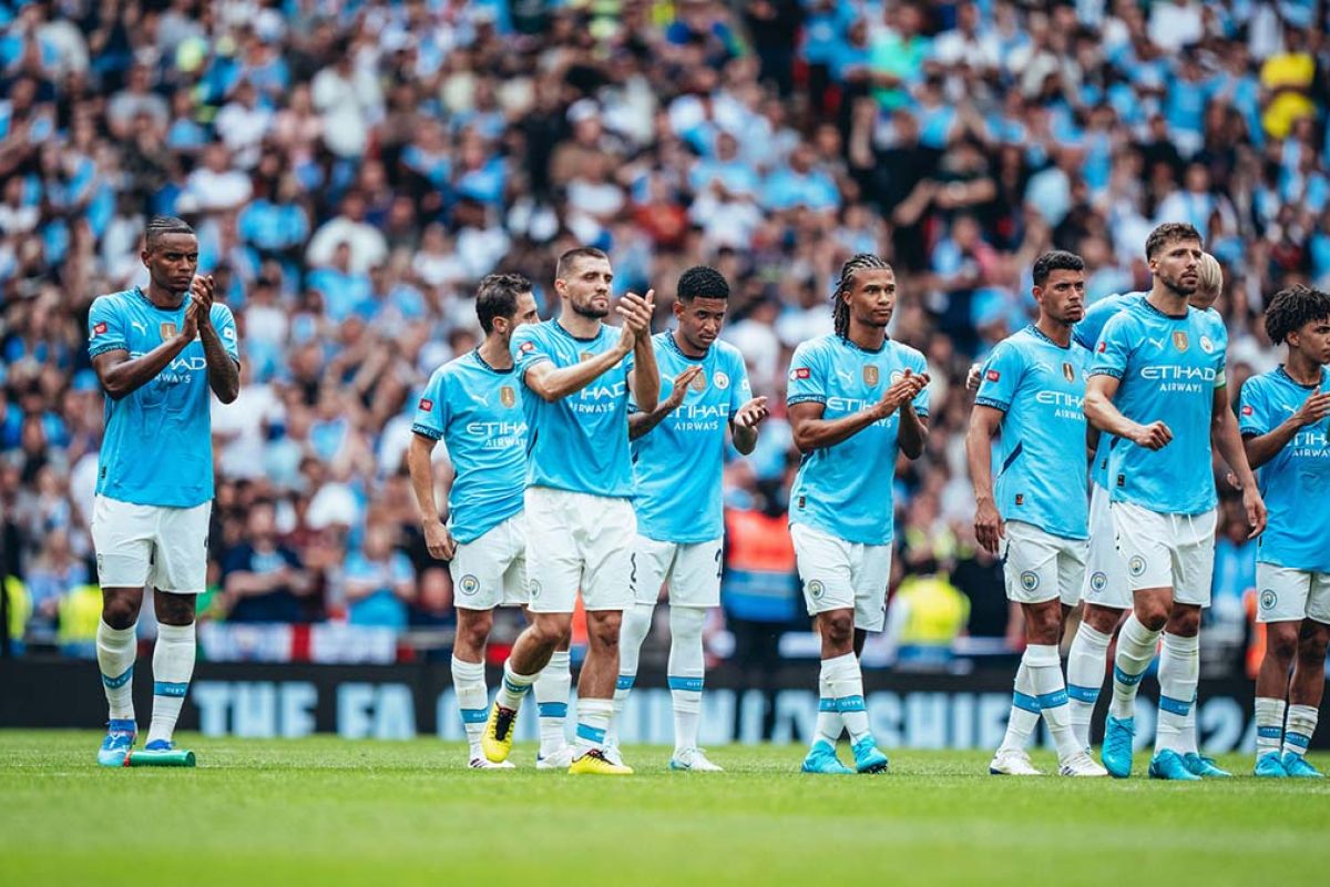 Para pemain Manchester City, yang ingin kembali meraih posisi puncak Liga Inggris 2024/2025 di laga pekan ini.