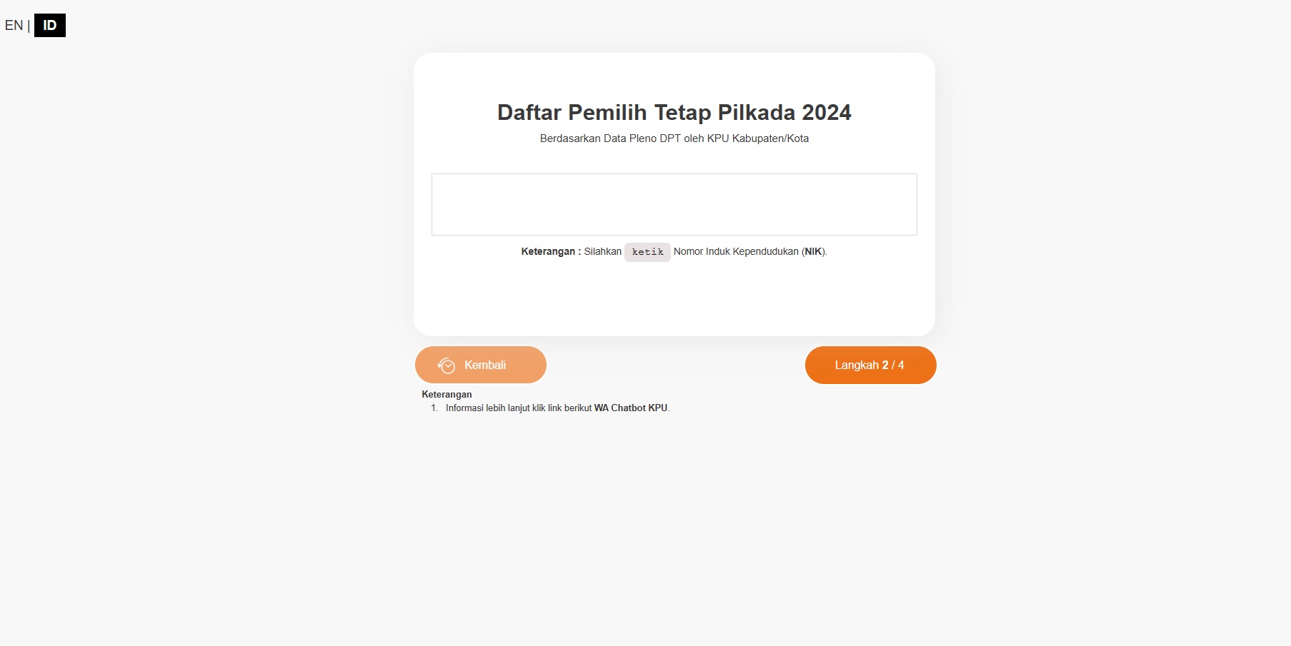 Komisi Pemilihan Umum (KPU) telah menyediakan layanan daring untuk membantu masyarakat mengetahui informasi Tempat Pemungutan Suara (TPS) dengan mengakses laman https://cekdptonline.kpu.go.id/