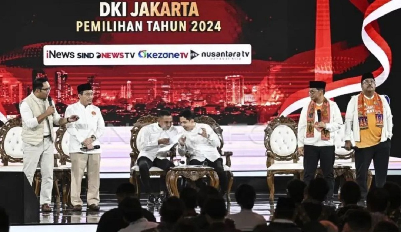 Suasana debat paslon pilkada DKI Jakarta beberapa waktu lalu